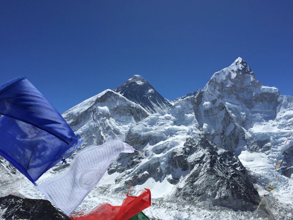 Mount Everest seen on the background , picture taken from Kalapathar